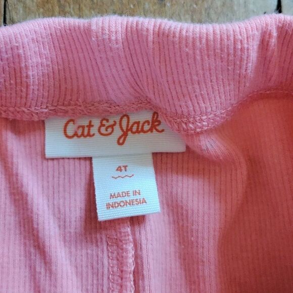 Cat & Jack Shorts 4T Floral Pink Ribbed Cotton Summer Vacation Beach Boho - Picture 4 of 6